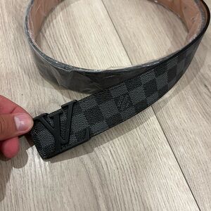 Louis Vuitton Graphite Checkered Belt